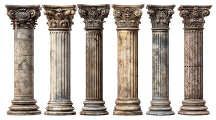 Obraz premium ancient greek vintage columns isolated