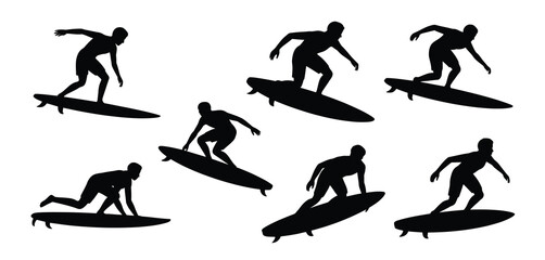 Surfers Silhouette Pattern