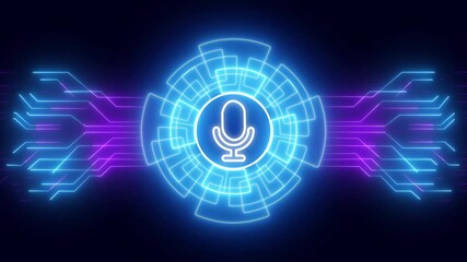 Microphone podcast online and on air record live broadcast symbol abstract digital concept. Global network and cyber technology background. symbol abstract digital concept technology background. - Powered by Adobe