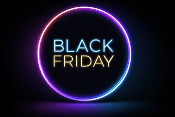 Obraz premium Black Friday Extravaganza: Eye-Catching Sale Poster with Vibrant Light Effects for Seasonal Promotions