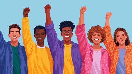Diverse Group Celebrating Teamwork at a Marathon Event