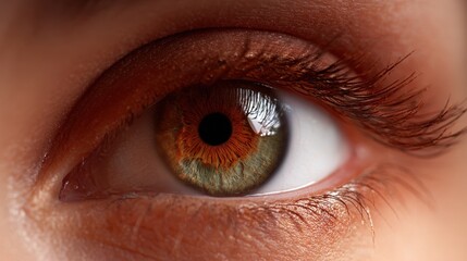 Fototapeta premium Detailed Close-Up of Human Eye: Emphasizing the Iris, Pupil, and Eyebrow in Stunning Macro Beauty