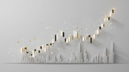 finance, abstract, black, background, uptrend, arrow, finance Abstract white background uptrend arrow with candlesticks and bar chart show innovation of economy business statistics with Earth network 