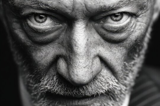 Intense Gaze in Monochrome