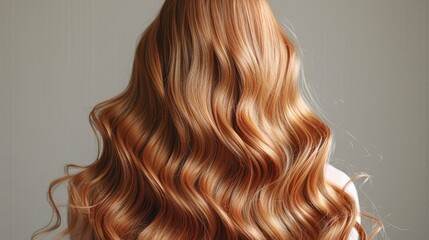 Voluminous long ginger hair cascading down