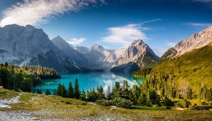 16k ultra resolution wallpaper mountains and lake