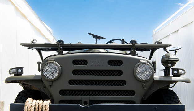 Fiat Campagnola historical italian military off raod vehicle, front view