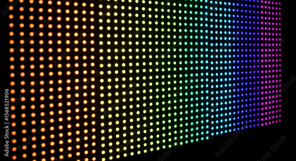 Aufkleber Abstract background of multicolored light dots arranged in grid pattern, creating a vibrant and dynamic visual effect, ideal for modern design concepts