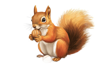 . Sketch squirrel gnaw nuts vector forest animal subject