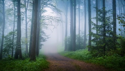 Obraz premium fog in the forest