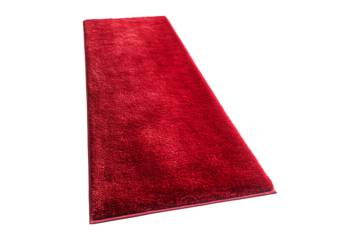 Long red carpet isolated on a transparent background