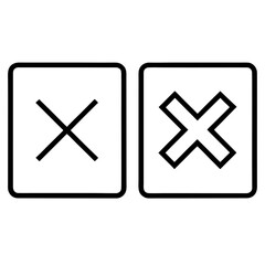 Obraz premium Two black cross icons on white background symbol close