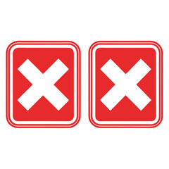 Fototapeta premium Red square icons with white crosses vector