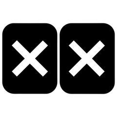 Obraz premium Two black squares with white crosses icons