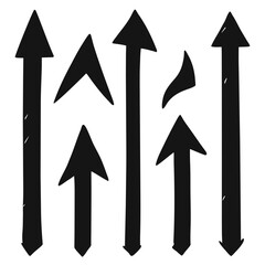 Hand Drawn Upward Pointing Arrows Collection direction