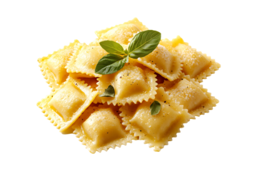 ravioli pasta isolated on a transparent background