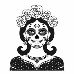 Hispanic heritage sugar skull marigold Festive dia de los muertos  image vector