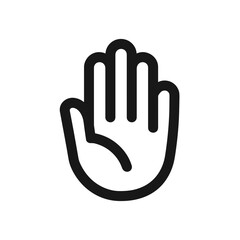 Obraz premium A stylized vector image of a hand with outstretched fingers. The design is minimalist, featuring thick black lines against a white background.