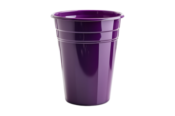 Purple plastic party cup isolated on a transparent background