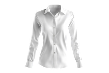 women's white office shirt isolated on a transparent background