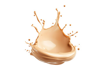 Liquid makeup foundation cream splash isolated on a transparent background
