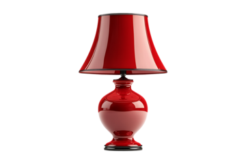 Red lamp isolated on a transparent background
