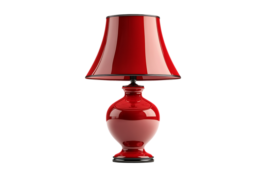 Red lamp isolated on a transparent background - Powered by Adobe