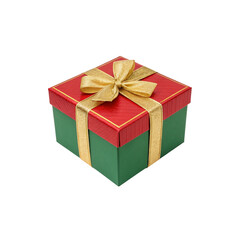 Obraz premium Beautiful Festive Gift Box Tied with Golden Ribbon and Bow for Special Occasions