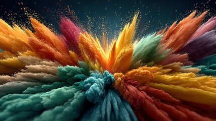 Fototapeta premium A close-up of a multi-colored object that resembles a starburst or galaxy