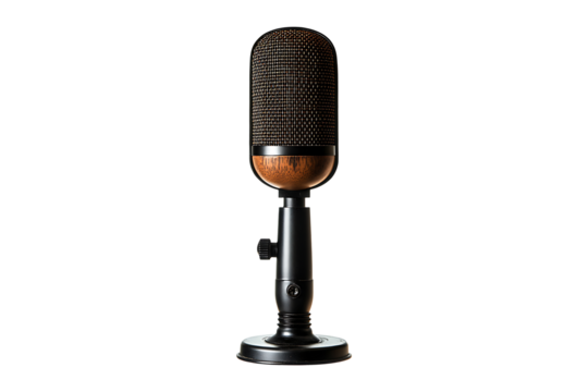 Retro style microphone isolated on a transparent background