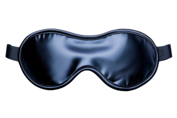 Black eye mask with a black strap isolated
