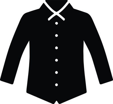 black shirt icon with white collar clip art preview