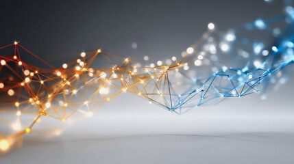 Abstract technology white background. Earth network with glowing nodes and net lines business connection of lines from nodes It is connected to endless nodes and represents the innovation 
