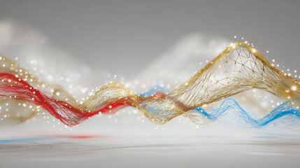 Abstract technology white background. Earth network with glowing nodes and net lines business connection of lines from nodes It is connected to endless nodes and represents the innovation 