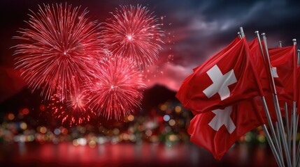 Swiss nation holiday: jubilation confederation, founding alpine, country Helvetic, cheerful population, assembly traditional, ritual commemorative, observance crimson, ensign symbol, revelry