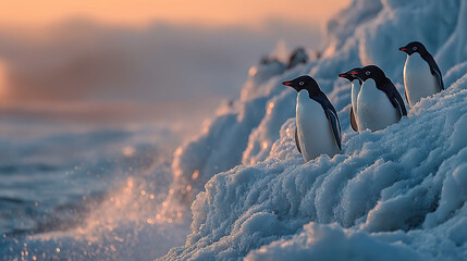 Adelie penguins on iceberg