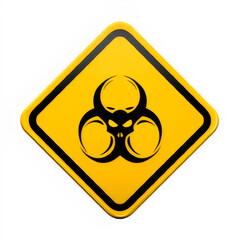 Biohazard danger sign on transparent background