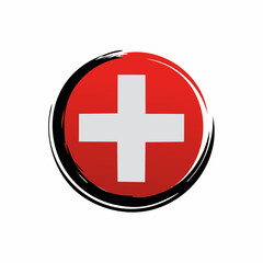 Swiss Flag Grunge Design Logo Vector isolated on white background.