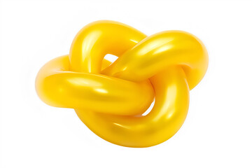 Yellow knot abstract on transparent background