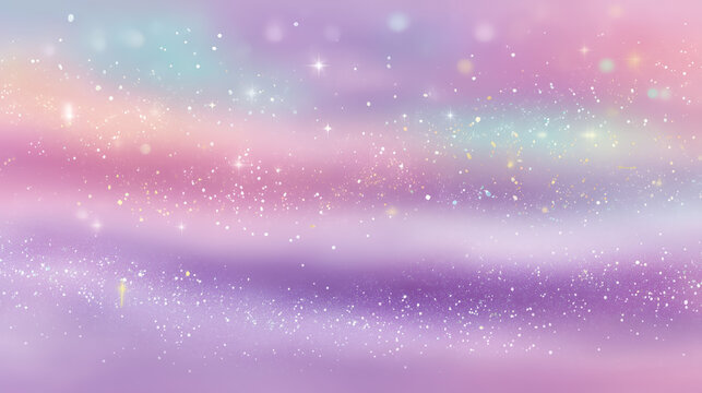 Pink and purple pastel gradient background with starry glitter sparkles, perfect for wedding invitations, birthday party, or kids' stationery design