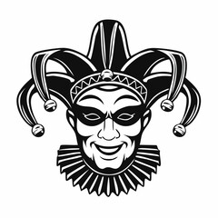Jester Mask Vector. Jester Venetian Mask Stock Illustrations.