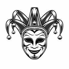 Jester Mask Vector. Jester Venetian Mask Stock Illustrations.