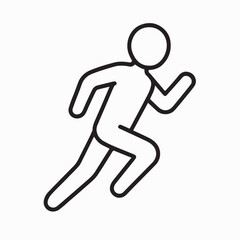 Running Person Icon - Minimalist Outline Symbol for Exercise, Sports, Fitness, and Active Movement