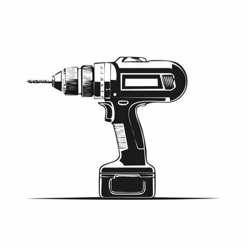 black drill isolated on white background clip art preview