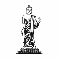 Obraz premium Buddha Standing Image vector. Buddha Standing Stock Illustration.