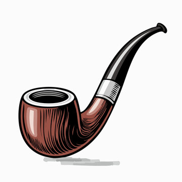 recommend clip art: Smoking Pipe Images vector. Durable Wooden Wood Smoking Pipe Tobacco Cigarettes vector.