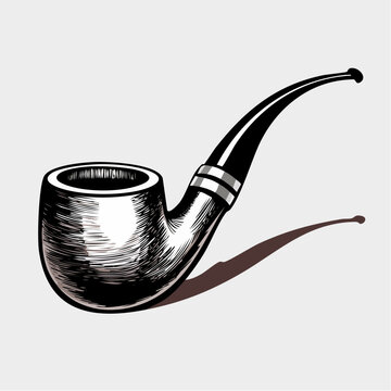 recommend clip art: Smoking Pipe Images vector. Durable Wooden Wood Smoking Pipe Tobacco Cigarettes vector.