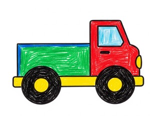 toy truck isolated on white