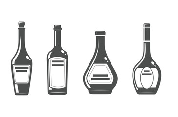 Bottle vector art set
