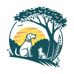 Harmony in Nature – Pet Care Logo for Animal Wellness & Love